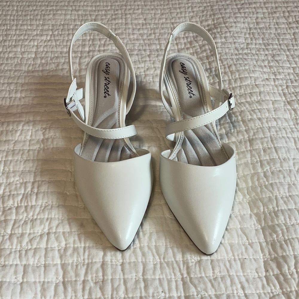 Easy street white heels